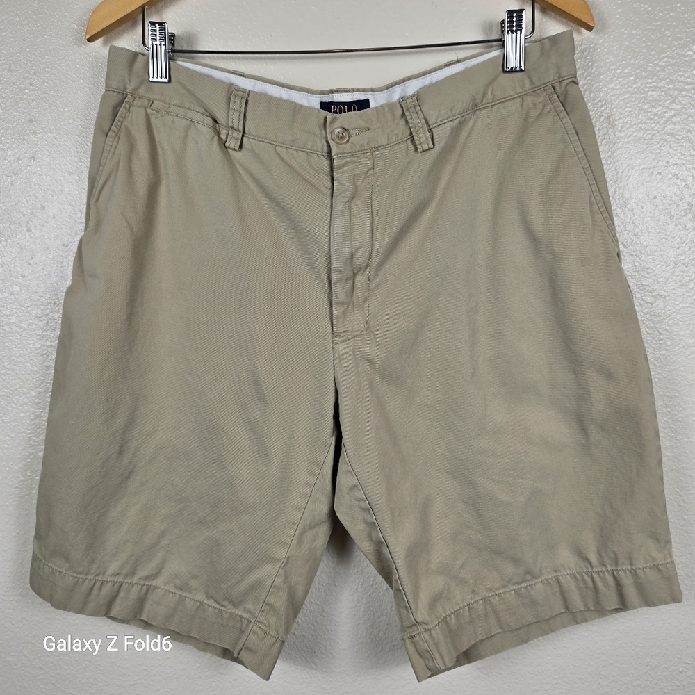 Polo Ralph Lauren 100% Cotton Chino Shorts Men’s Size 34 Khaki‎ Beige